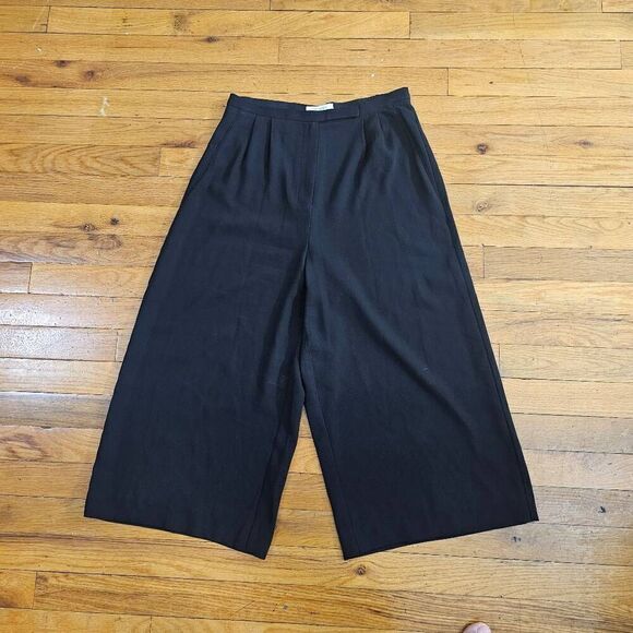 Babaton Aritzia Lazarus Black Wide Leg Crop Culotte Pants Size 4 - Picture 3 of 8